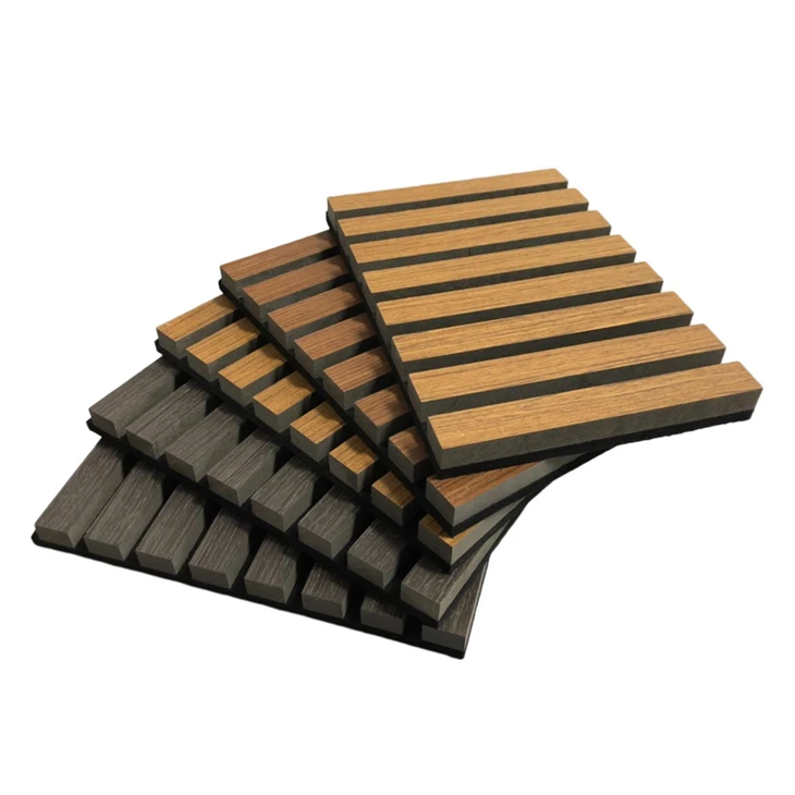 Custom Wooden Slats Soundproof Panels Interior Wood Veneer Acoustic Panels Curved Panels