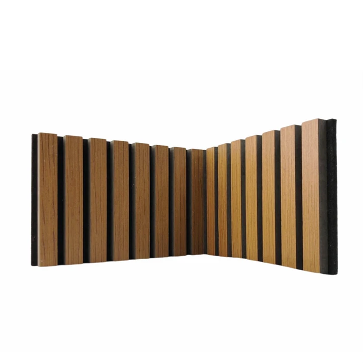 Custom Wooden Slats Soundproof Panels Interior Wood Veneer Acoustic Panels Curved Panels